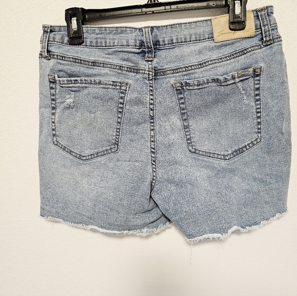 Seven7 Denim Raw Hem Blue Women's Shorts Size 10 - Picture 5 of 7